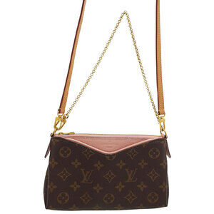 Louis Vuitton Monogram Leather Brown Pallas Clutch Bag